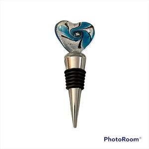 Murano Glass Heart Wine Stopper